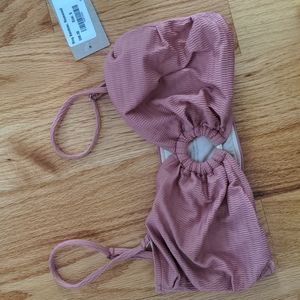 NWT Albion Bathing Suit top only Ring Bandeau Rosewood small